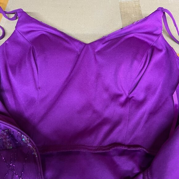 CITY STUDIOS Junior Sequined Glitter-Mesh Skater Dress Sz 7/8 Purple - Picture 7 of 13